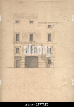 Ferdinand Kirschner (Architekt in) Wien I, Hofburg, Amalienburg, Passage mit neu gestaltetem Mezzanin-Fenster, reißend. Graphit um 1875 Stockfoto