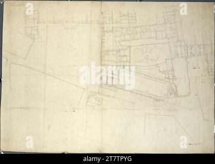 Nikolaus Franz Leonhard von Pacassi (Architekt in) Wien I, Hofburg, Gesamtplan, Erdgeschoss, Grundriss. Kreide 1769 , 1769 Stockfoto