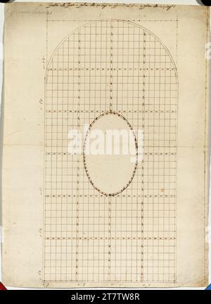 Francesco Borromini (Zeichner in) Rom, San Giovanni in Laterano, Rundbogiges Fassadenfenster. Papier, mittelstark; Federzeichnung Stockfoto