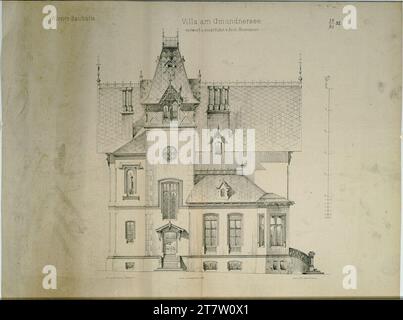 Carl von Hasenauer Oberösterreich, Traunsee, Altmünster, Villa Ranzoni, Südaktade, Onriß. Pause 1867 , 1867 Stockfoto