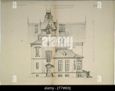 Carl von Hasenauer Oberösterreich, Traunsee, Altmünster, Villa Ranzoni, Südaktade, Onriß. Pause 1867 , 1867 Stockfoto