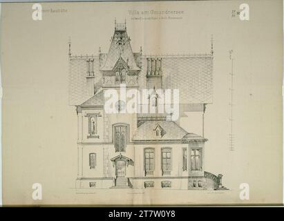 Carl von Hasenauer Oberösterreich, Traunsee, Altmünster, Villa Ranzoni, Südaktade, Onriß. Pause 1867 , 1867 Stockfoto