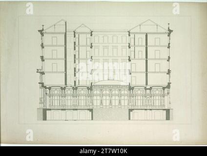 Carl von Hasenauer Wien I, Graben 31, Azienda-Hof, Längsschnitt. Drucken nach 1867/ 1869 Stockfoto