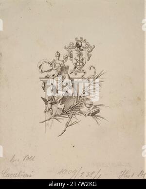 [N.] Pineider (Radierer in) Exlibris des italienischen Kunstsammlers und Bibliophilen Giuseppe Cavalieri (1834-1918). Ätzen auf Papier um 1900 Stockfoto