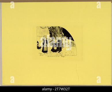 Paul Gauguin die Dramen des Meeres, Bretagne. Zinkographie; gelbes Papier 1889 , 1889 Stockfoto