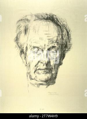 Otto Hettner Porträt Gerhard Hauptmann. Lithographie 1920 , 1920 Stockfoto