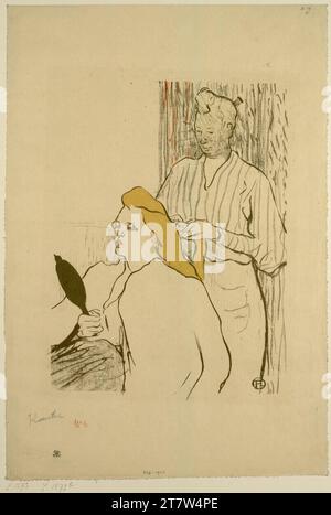 Henri de Toulouse-Lautrec die Frisur, kostenloses Theaterprogramm. Farbe 1893 , 1893 Stockfoto