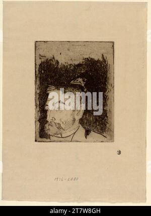 Paul Gauguin Porträt von Stéphane Mallarmé. Ätzen; Japanpapier 1891 , 1891 Stockfoto