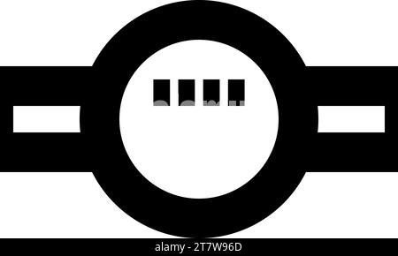 Wasserzähler Messung Sanitärausrüstung Symbol Schwarz Farbe Vektor Illustration Bild flach Stil einfach Stock Vektor