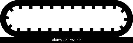 Riemen für Motor Zahnriemen für Zahnriemen Zahnrad Nockenriemen Steuergas Verteilungsmechanismus Symbol schwarz Farbe Vektor Illustration Bild flach Stil einfach Stock Vektor