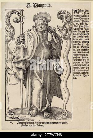 Lucas Cranach d. Ä. Der Apostel Philippus. Holzschnitt und Schriftdruck um 1515 Stockfoto