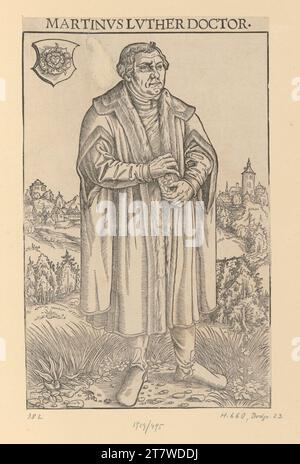 Lucas Cranach d. J. Martin Luther als Arzt. Holzschnitt Stockfoto