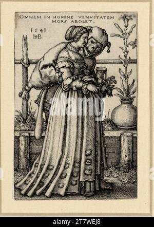 Sebald Beham, die Dame und der Tod. Kupferstich 1541 , 1541 Stockfoto