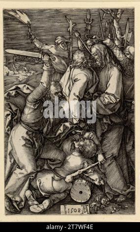 Albrecht Dürer die Gefangenschaft Christi (Kupferstich-Passion, 3). Kupferstich; Blatt wird bis zur Präsentation 1508 , 1508 verkürzt Stockfoto