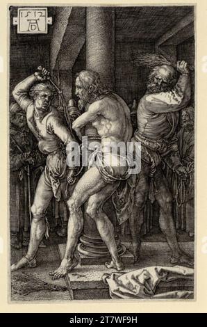 Albrecht Dürer die Flagellation (Kupferstich-Passion, 6). Kupferstich; Blatt ist kürzer 1512 , 1512 Stockfoto