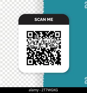 Scannen von Vektor-qr-Code, Scannen Sie mich Barcode-Etikett isoliert auf Hintergrund Stock Vektor