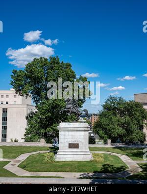 Skulptur von Präsident Andrew Jackson zu Pferd auf dem Gelände des State Capitol in Nashville, Tennessee Stockfoto