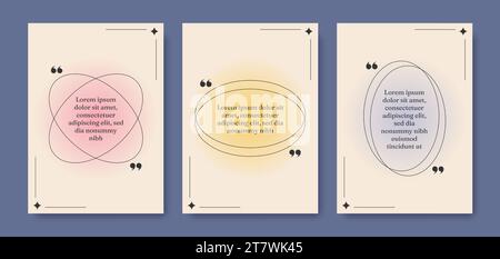 Set aus minimalistischen, ästhetischen Angebotsvorlagen. Moderne Sprachblasen mit Gradienten- und Zeilenrahmen. Vektorabbildung Stock Vektor