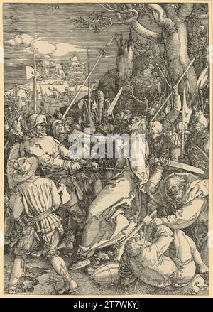 Albrecht Dürer die Gefangenschaft Christi (große Passion, 4). Holzschnitt; Blatt wird bis zur Präsentation 1510 , 1510 verkürzt Stockfoto