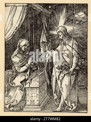 Albrecht Dürer Christus erscheint seiner Mutter (kleine Leidenschaft, 31). Holzschnitt: Das Blatt wird um 1510 bis zum Rand der Platte geschnitten Stockfoto