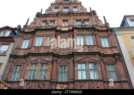 In den Straßen von Heidelberg - Hotel zum Ritter Stockfoto