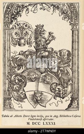 Hans Springinklee das Wappen des Jakob de Bannissis (das Wappen mit drei Löwenköpfen). Holzschnitt um 1515 (Abzug 1781) Stockfoto