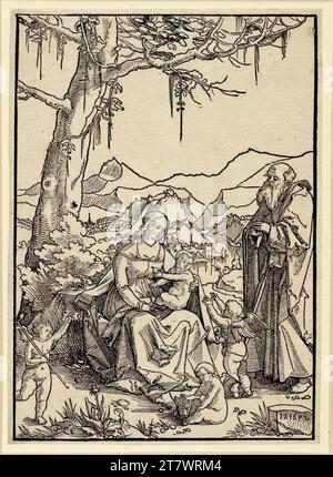 Hans Leu d. J. die heilige Familie. Holzschnitt 1516 , 1516 Stockfoto