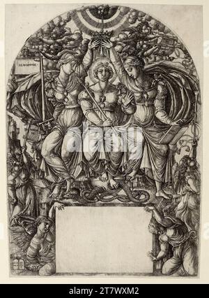 Jean bettet die königliche Majestät. Kupferstich 1547-1550 , 1547/1550 Stockfoto