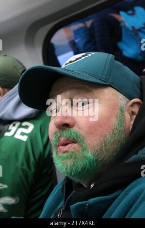 Die Eagles-Fußballfans feiern den Super Bowl-Sieg. Stockfoto