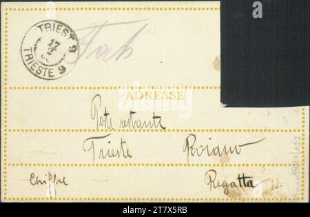 Rudolf Kalvach Postkarte Nr. 109 der Wiener Werkstätte: Kampf eines Mannes und einer Katze gegen eine Schlange. Farbe Stockfoto