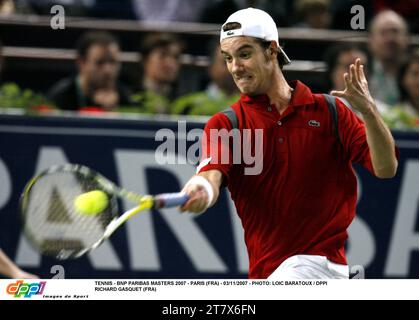 TENNIS - BNP PARIBAS MASTERS 2007 - PARIS (FRA) - 03/11/2007 - FOTO: LOIC BARATOUX / DPPI RICHARD GASQUET (FRA) Stockfoto