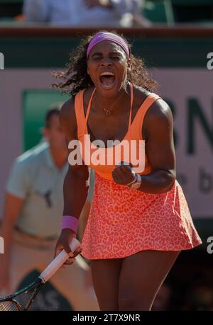 Serena WILLIAMS aus den USA während des Roland Garros 2015 am 12. Juni 2015 im Roland Garros Stadion in Paris. Foto Loic Baratoux / DPPI Stockfoto