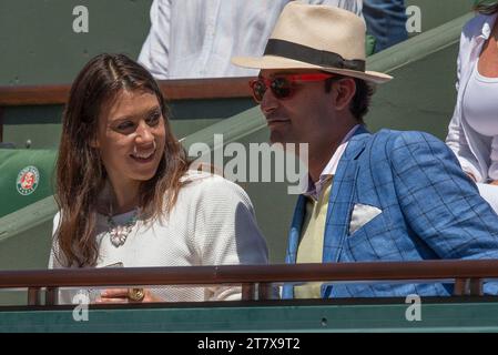 Marion Bartoli und Freund bei den French Tennis Open im Roland Garros Stadion in Paris, Frankreich, Final Women, am 6. Juni 2015 - Foto Loic Baratoux / DPPI Stockfoto