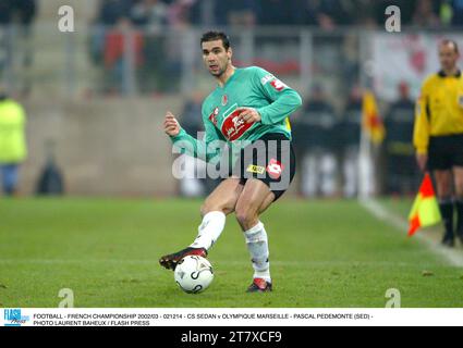 FUSSBALL - FRANZÖSISCHE MEISTERSCHAFT 2002/03 - 021214 - CS LIMOUSINE GEGEN OLYMPIQUE MARSEILLE - PASCAL PEDEMONTE (SED) - FOTO LAURENT BAHEUX / FLASH PRESS Stockfoto