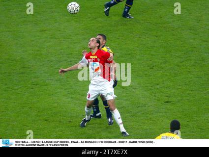 FUSSBALL - FRANZÖSISCHER LIGAPOKAL 2002/03 - FINALE - AS MONACO GEGEN FC SOCHAUX - 030517 - DADO PRSO (MON) - FOTO LAURENT BAHEUX / FLASH PRESS Stockfoto