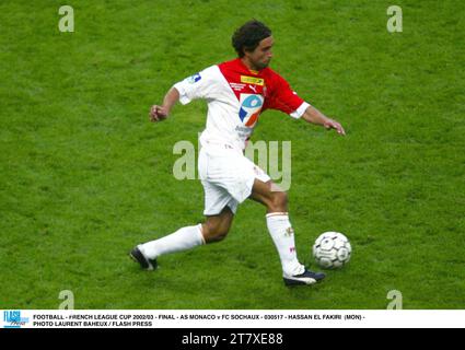 FUSSBALL - FRANZÖSISCHER LIGAPOKAL 2002/03 - FINALE - AS MONACO GEGEN FC SOCHAUX - 030517 - HASSAN EL FAKIRI (MON) - FOTO LAURENT BAHEUX / FLASH PRESS Stockfoto