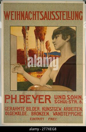 Hans Carl Friedrich Unger Weihnachtsausstellung P. H. Beyer und Sohn. Farbe um 1900 Stockfoto