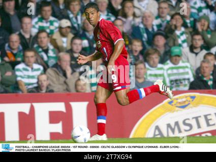 FUSSBALL - CHAMPIONS LEAGUE 2003/04 - 1. RUNDE - 030930 - CELTIC GLASGOW GEGEN OLYMPIQUE LYONNAIS - ELBER (LYON) - FOTO LAURENT BAHEUX / FLASH PRESS Stockfoto