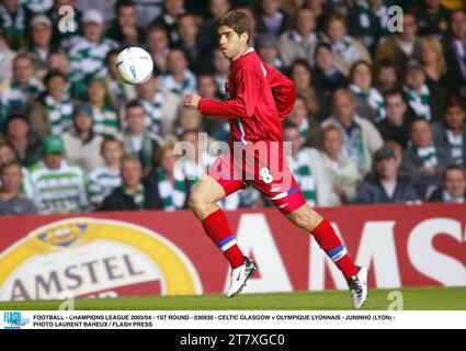 FUSSBALL - CHAMPIONS LEAGUE 2003/04 - 1. RUNDE - 030930 - CELTIC GLASGOW GEGEN OLYMPIQUE LYONNAIS - JUNINHO (LYON) - FOTO LAURENT BAHEUX / FLASH PRESS Stockfoto