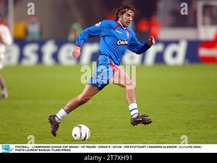 FUSSBALL - CHAMPIONSS LEAGUE CUP 2003/04 - 1. RUNDE - GRUPPE E - 031126 - VFB STUTTGART GEGEN RANGERS GLASGOW - CAPUCHO (RAN) - FOTO LAURENT BAHEUX / FLASH PRESS Stockfoto