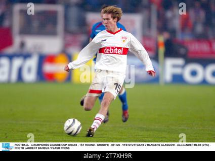 FUSSBALL - CHAMPIONSS LEAGUE CUP 2003/04 - 1. RUNDE - GRUPPE E - 031126 - VFB STUTTGART / RANGERS GLASGOW - ALEXANDER HLEB (VFC) - FOTO LAURENT BAHEUX / FLASH PRESS Stockfoto