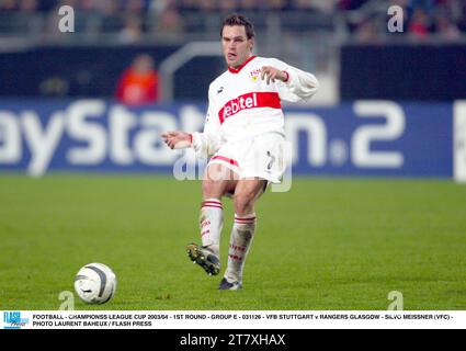 FUSSBALL - CHAMPIONSS LEAGUE CUP 2003/04 - 1. RUNDE - GRUPPE E - 031126 - VFB STUTTGART / RANGERS GLASGOW - SILVO MEISSNER (VFC) - FOTO LAURENT BAHEUX / FLASH PRESS Stockfoto