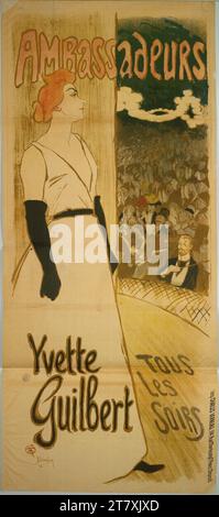 Théophile Alexandre Steinlen Botschafter; Yvette Guilbert. Farbe 1894 , 1894 Stockfoto