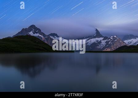 Sternenweg über den Bachalpsee und das Berner Oberland, Grindelwald, Kanton Bern, Schweiz, Europa Stockfoto