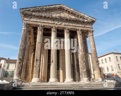 Römischer Tempel von Augustus und Livia, Vienne, Isere, Auvergne-Rhone-Alpes, Frankreich, Europa Stockfoto