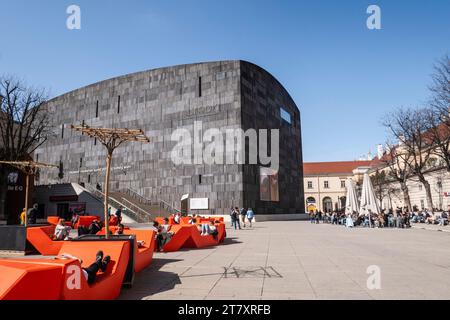 Sommermassen vor dem Museum für Moderne Kunst (MUMOK), Museumsviertel, Wien, Österreich, Europa Stockfoto