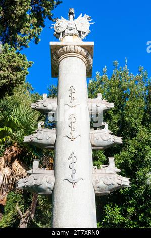 Columna Rostrata, Terrasse am Pincio-Hügel, Piazza del Popolo, UNESCO-Weltkulturerbe, Rom, Latium (Latium), Italien, Europa Stockfoto