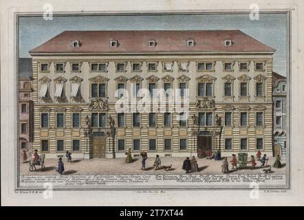 Salomon kleiner Palais des grafen carl Joseph von Lamberg-Sprinzenstein in der Wallnerstraße. Ätzen, farbig Stockfoto