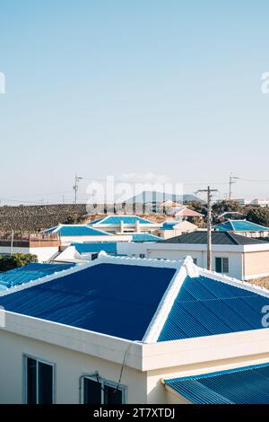 Byeolbangjin Festung Hado-ri Dorfhäuser auf der Insel Jeju, Korea Stockfoto