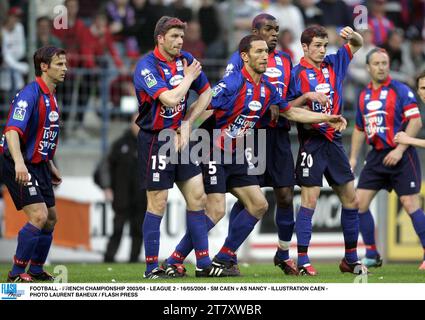 FUSSBALL - FRANZÖSISCHE MEISTERSCHAFT 2003/04 - LIGA 2 - 16/05/2004 - SM CAEN V AS NANCY - ILLUSTRATION CAEN - FOTO LAURENT BAHEUX / FLASH PRESS Stockfoto